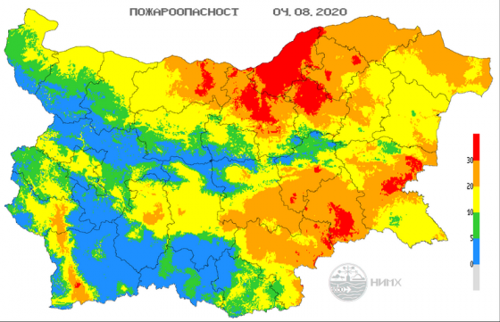 Екстремален индекс за пожароопасност е в сила в 10 области в страната за днес и през следващите 2 дни. Това сочи справка на сайта на Националния институт...