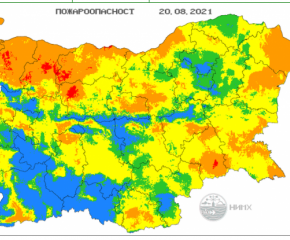 Екстремален индекс за пожароопасност за Ямбол и още 7 области