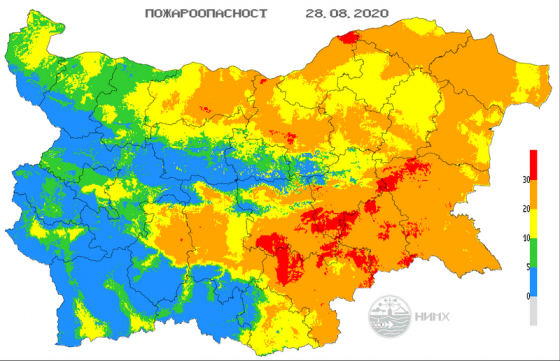 Сухото и горещо време в страната ще създаде условия за възникване на пожари. Най-голяма опасност има в югоизточната половина от страната, в районите в...