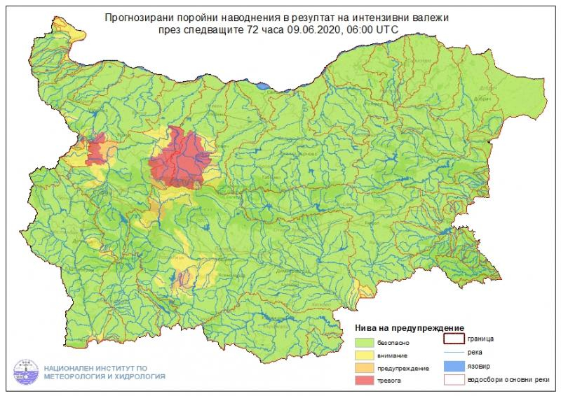 За опасност от възникване на поройни наводнения в периода 10-11 юни в Дунавски, Източнобеломорски и Западнобеломорски басейни предупреждават от Националния...