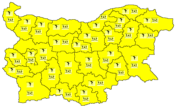 На 17 юни въздушната маса над страната ще остане неустойчива. Отново ще има краткотрайни валежи и гръмотевици, има условия и за градушки. Жълт код за мощни...