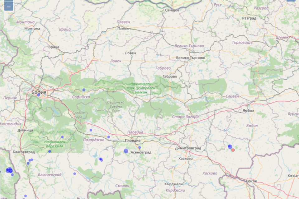 Земетресение е регистрирано тази сутрин на територията на България. Това показа справка на "Фокус" в НИГГГ - БАН. Трусът е станал в 07:28 часа в района...