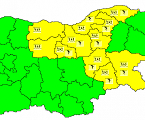 Жълт код за опасно време в Ямбол, Сливен и още 9 области на страната